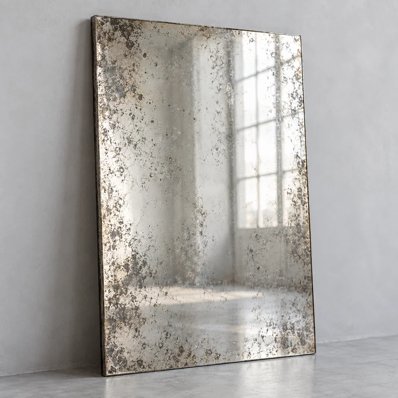 Antique Decorative Mirror in Antique Silver