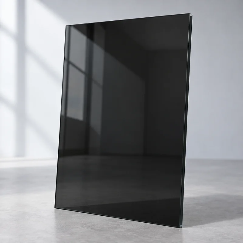 Black Tinted Glass in Deep Black