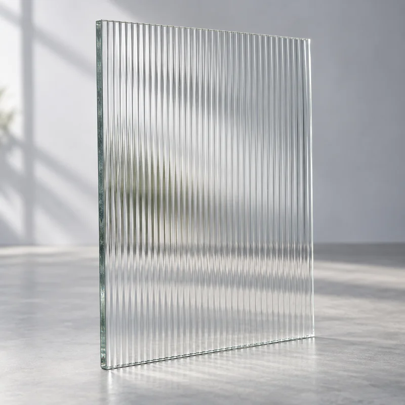 Reeded Decorative Glass in Transparent