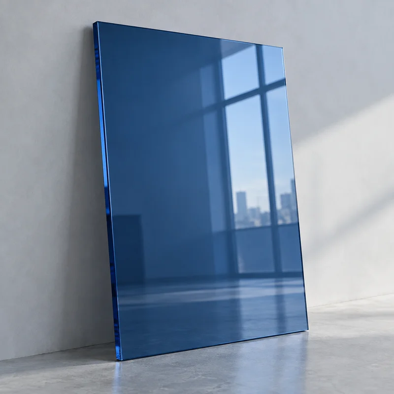 Reflective Blue Glass in Blue Reflective